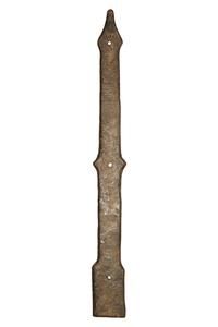 A Set of Two Wrought Iron Strap Hinges from the Estate of Jose Thenee 19.75" W x 2" D x .25" H — Argentina, 20th Century