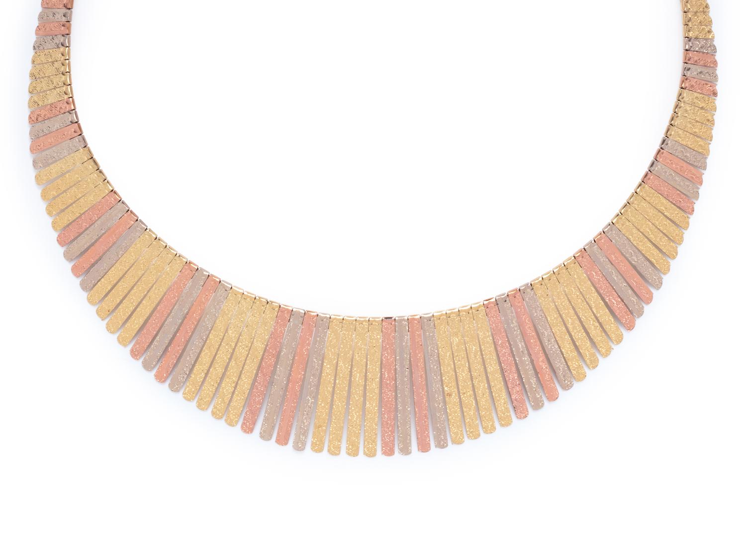 TRICOLOR GOLD COLLAR NECKLACE