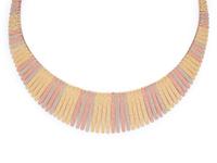 TRICOLOR GOLD COLLAR NECKLACE