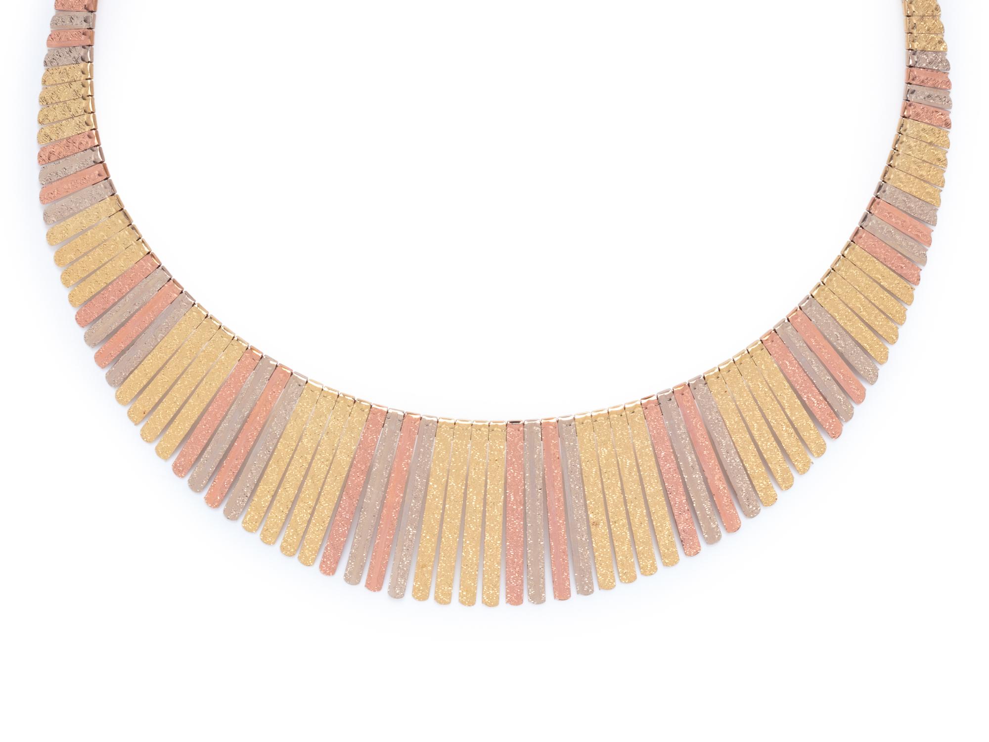 TRICOLOR GOLD COLLAR NECKLACE
