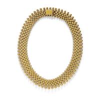 YELLOW GOLD FANCY LINK COLLAR NECKLACE