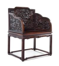 A Chinese Zitan Throne Chair, Baozuo Height 41 1/2 x width 30 1/4 x depth 25 1/2 inches. — QING DYNASTY (1644-1911)
