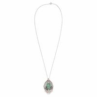 WHITE GOLD AND MULTIGEM PENDANT NECKLACE