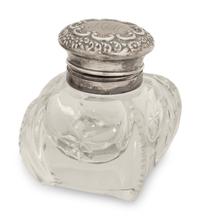An Italian Silver Standish and a Silver Capped Inkwell — 20th Century