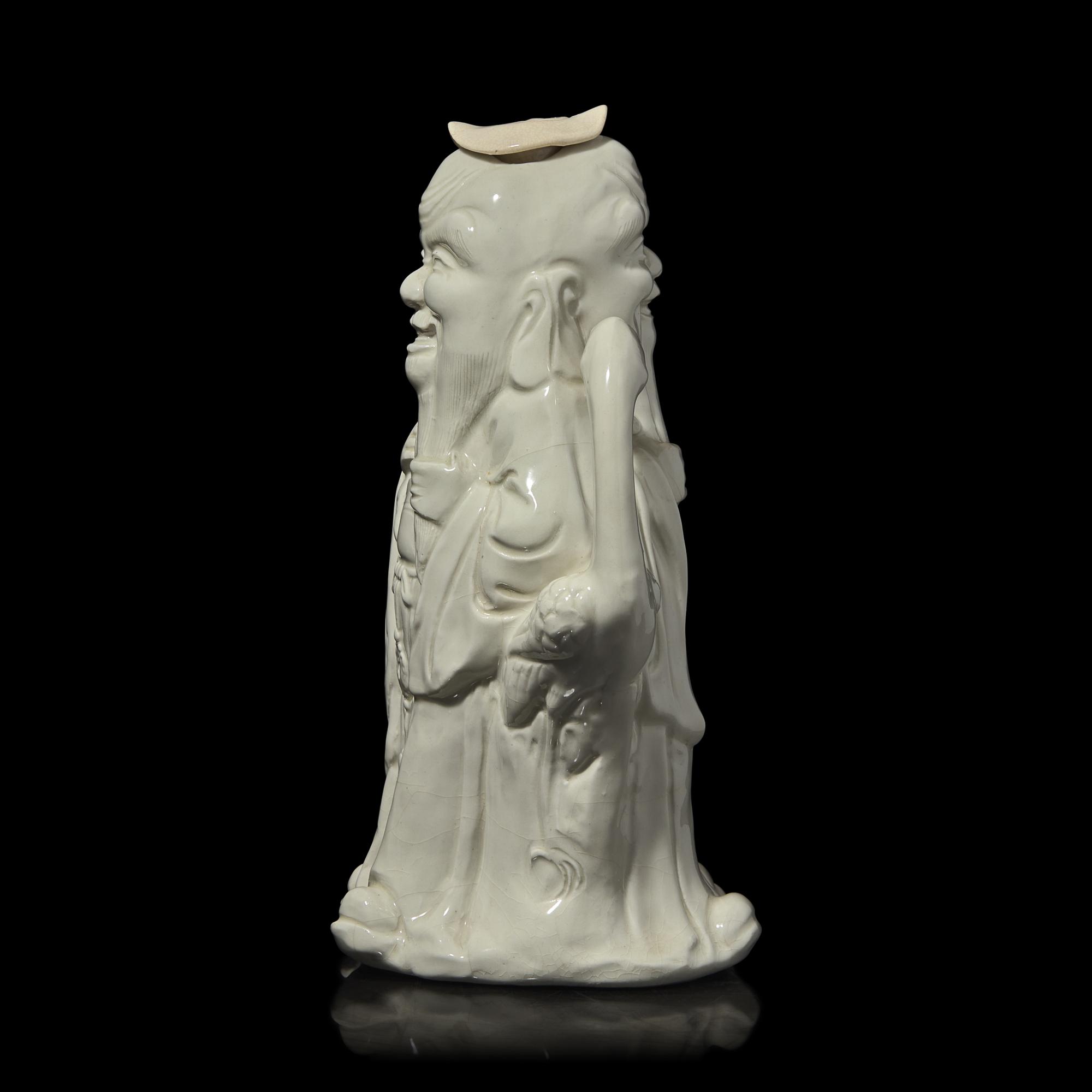 Eumorfopoulos Collection: A Molded "Soft Paste Porcelain" "Shoulao" Ewer, 18th Century 清中期 德化壽老執壺