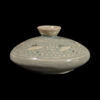 A Small Korean 'Sangam' Celadon Oil Jar, Goryeo Dynasty