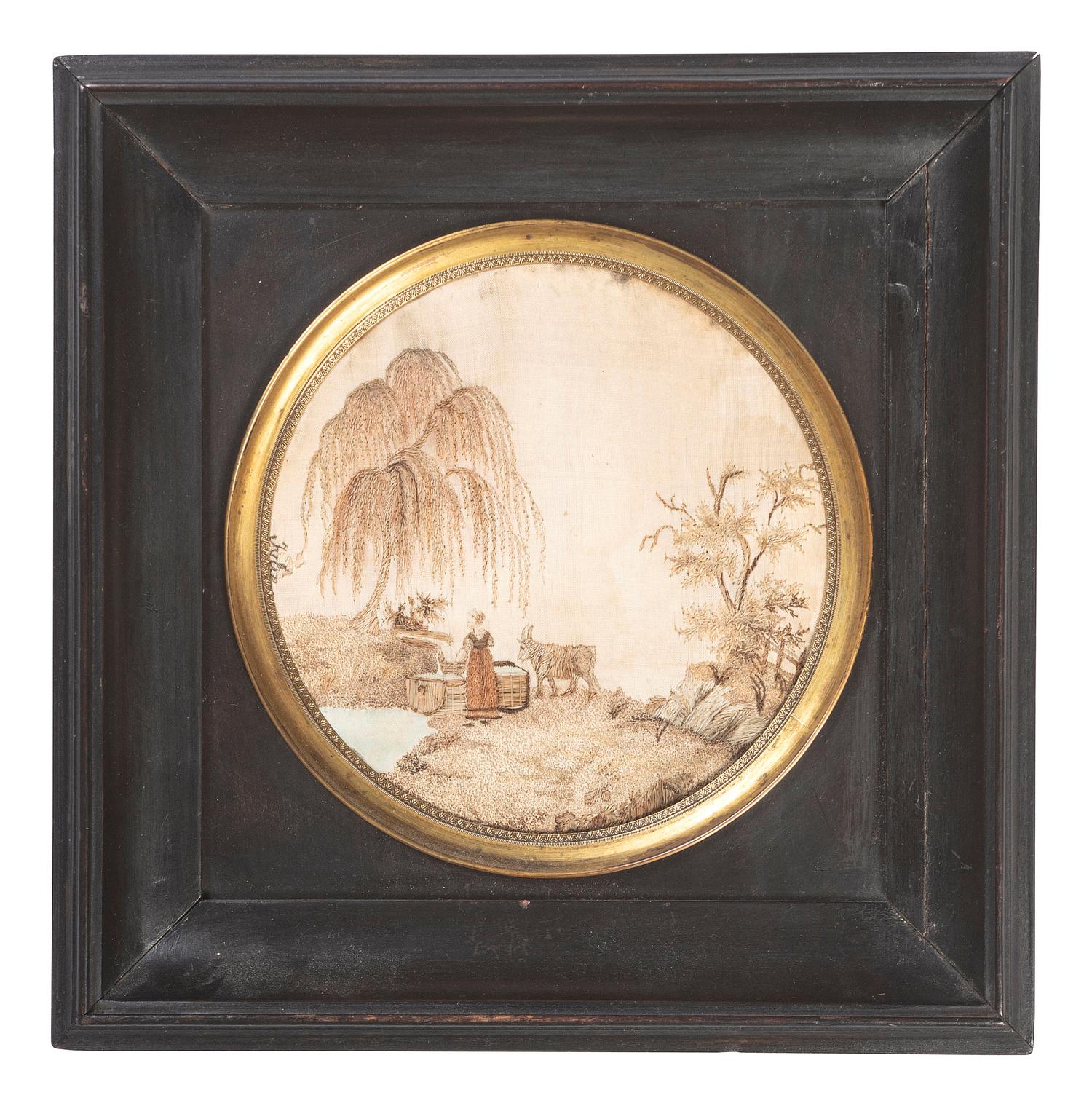 An English Silkwork Embroidered Picture