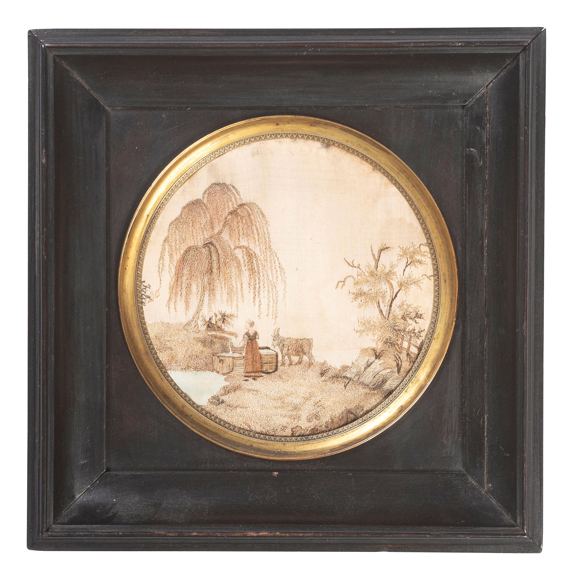 An English Silkwork Embroidered Picture