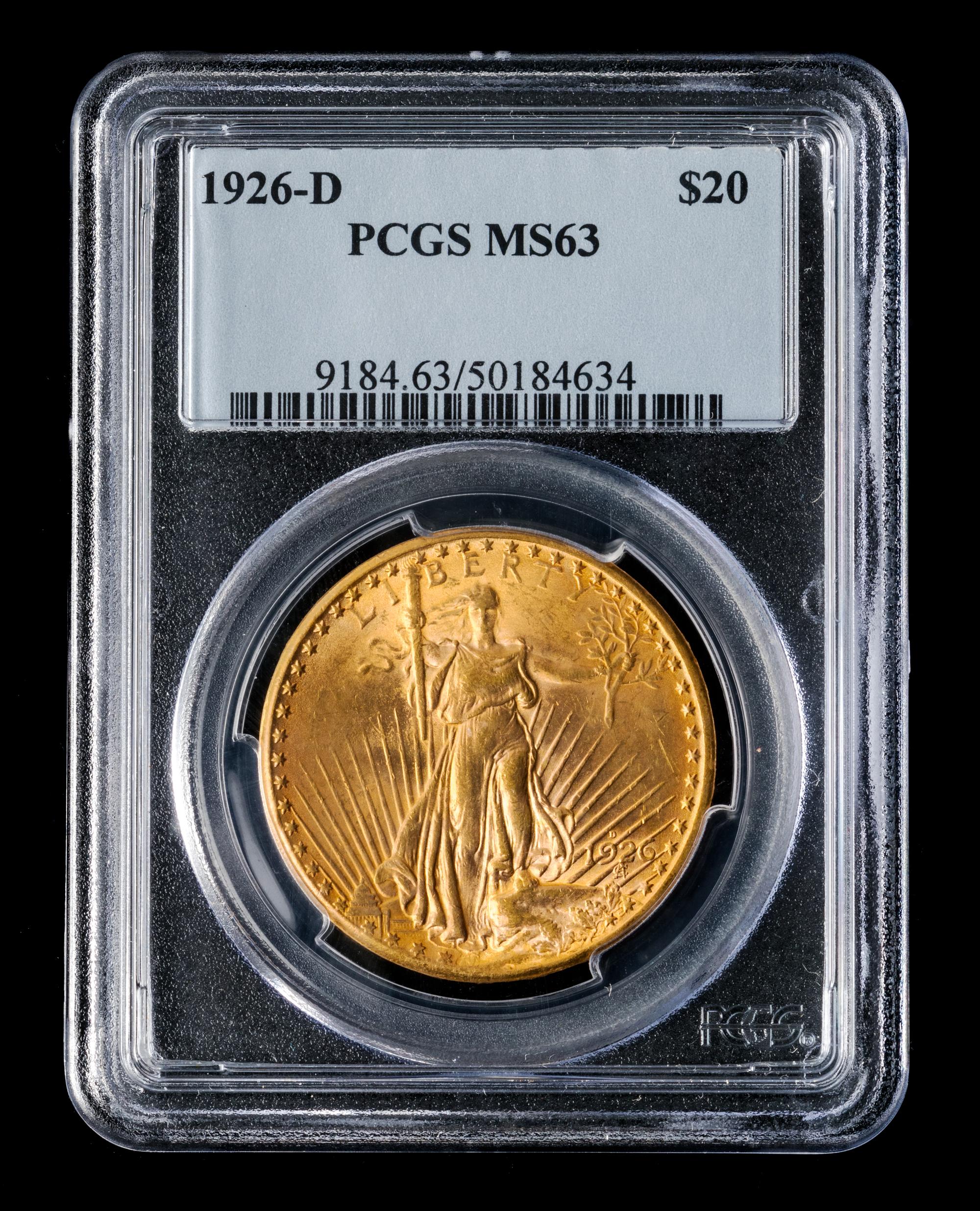 A United States 1926-D St. Gaudens $20 Gold Coin