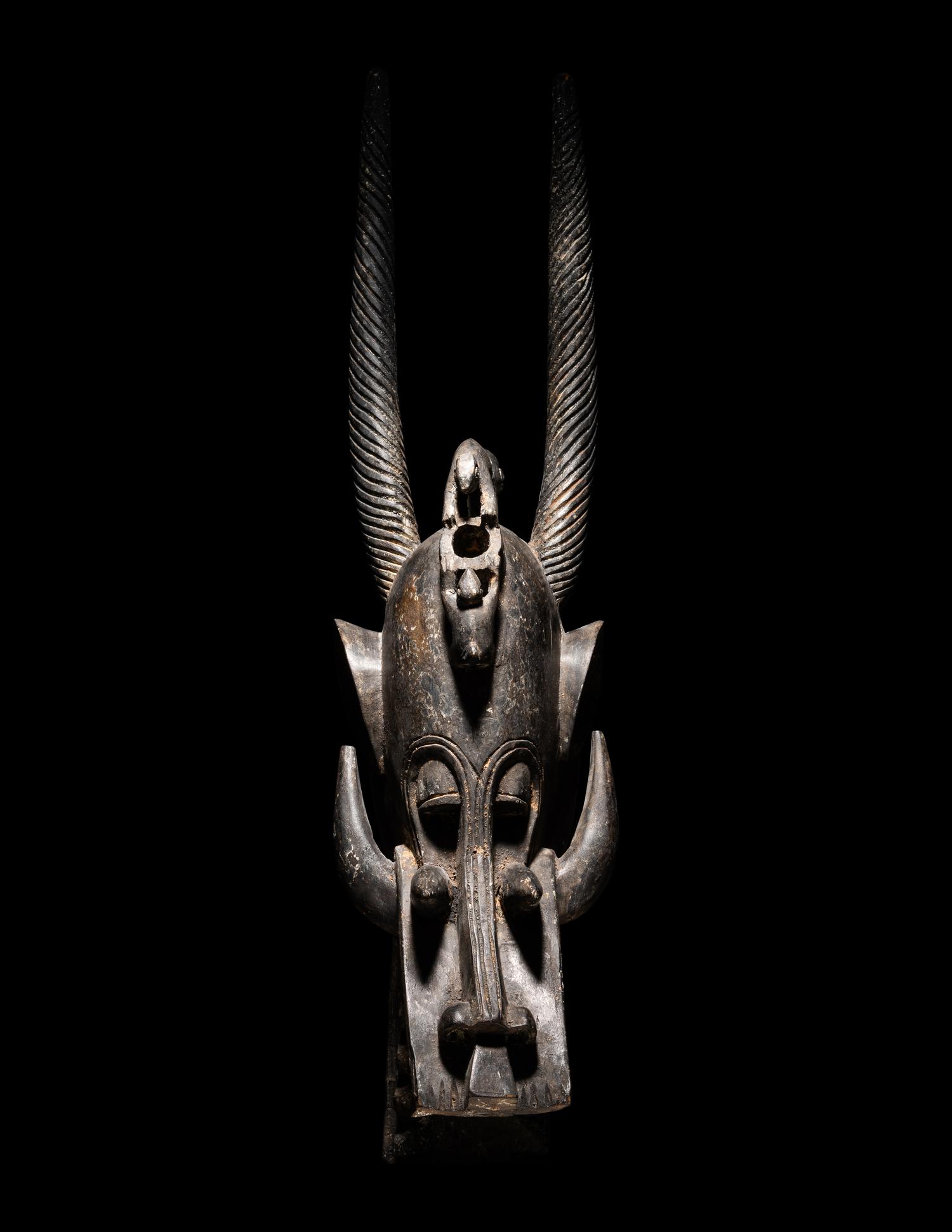 Two Senufo Wood Helmet Masks (Kponyugo)