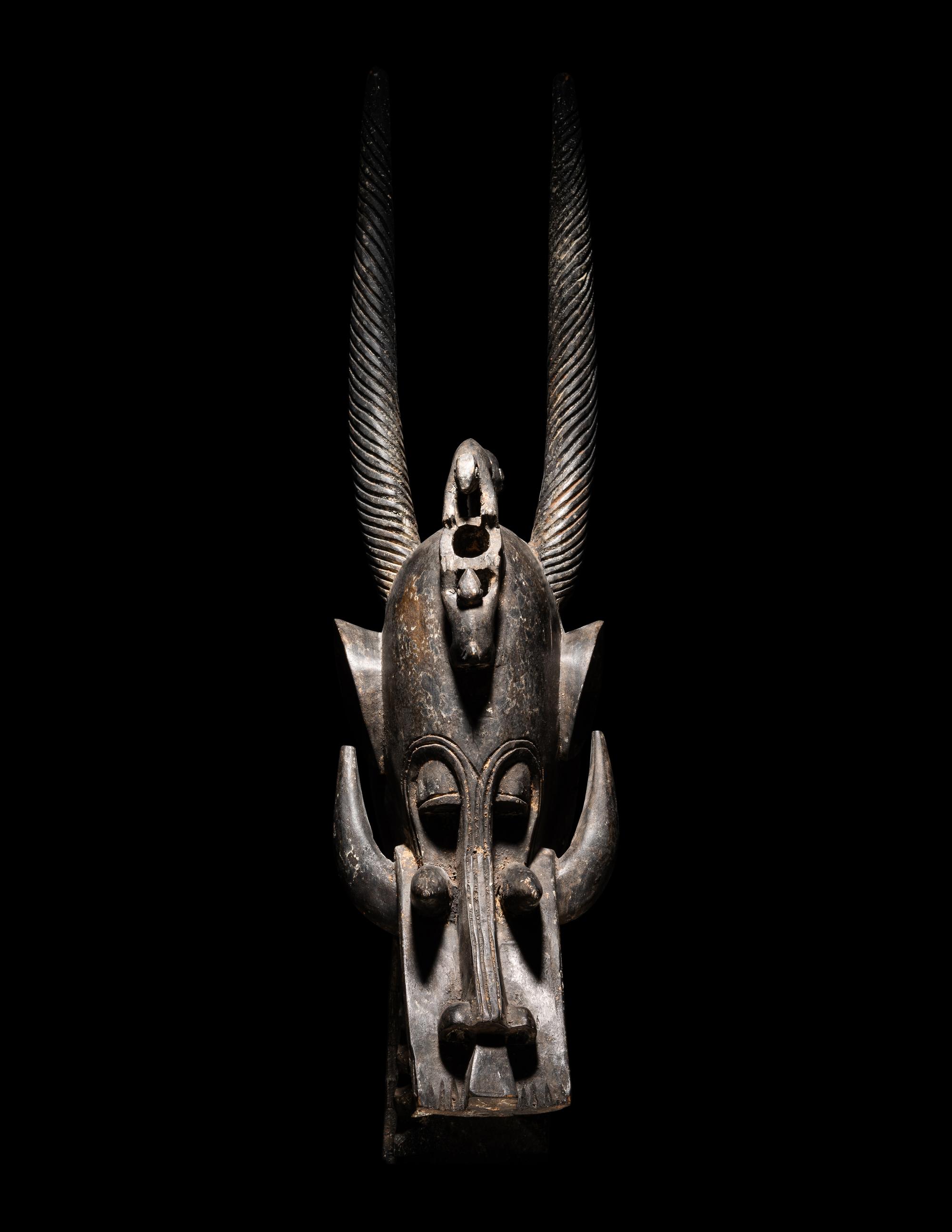 Two Senufo Wood Helmet Masks (Kponyugo)