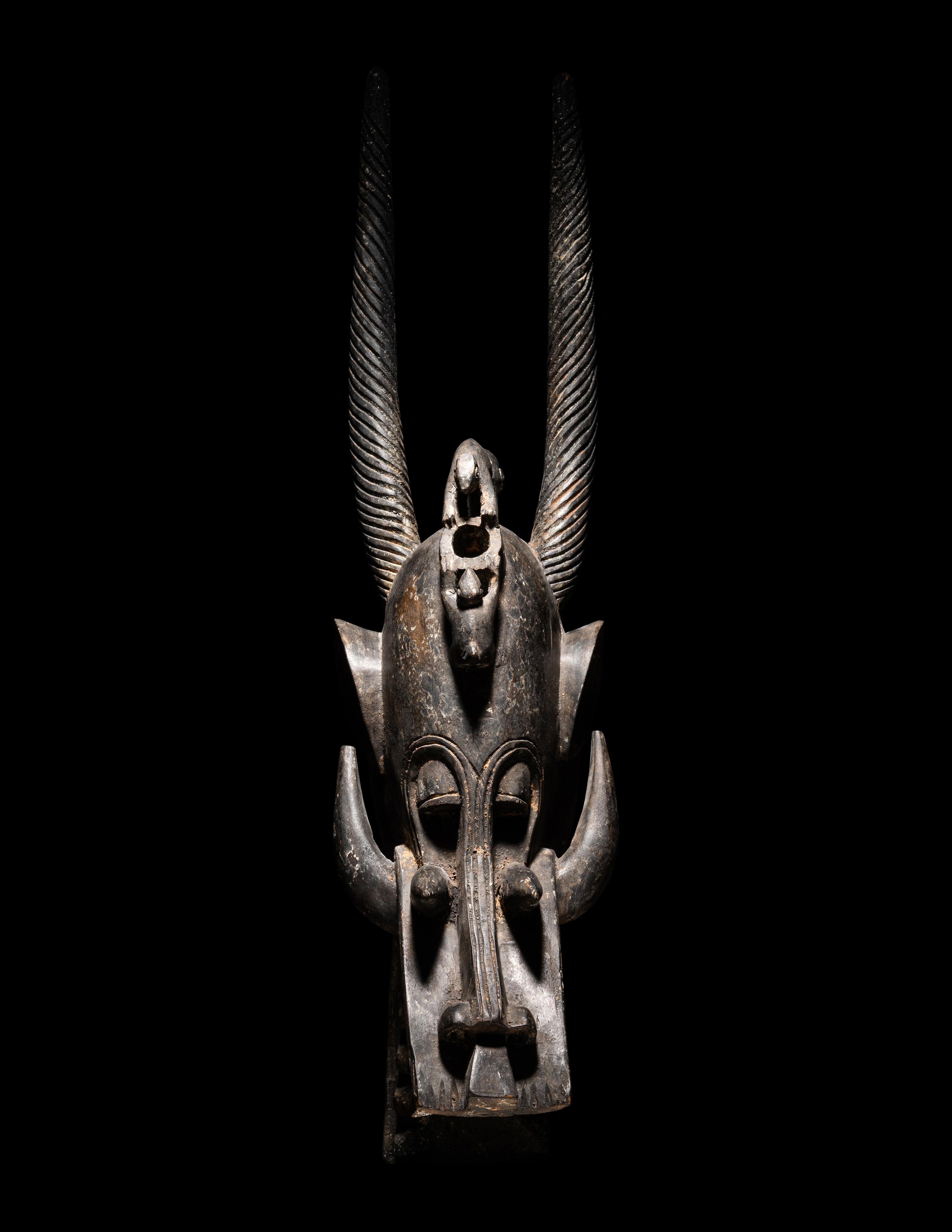 Two Senufo Wood Helmet Masks (Kponyugo)