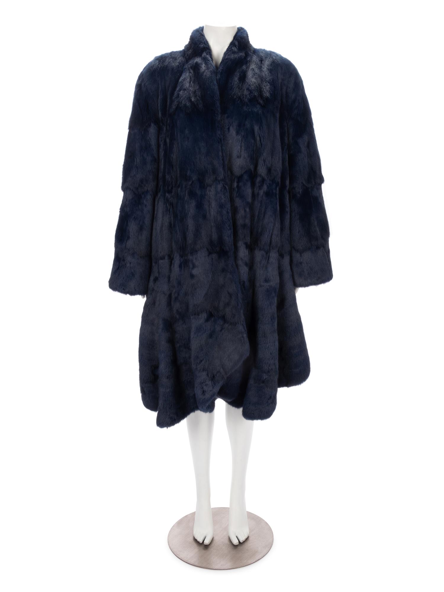 Revillon Blue Fur Coat, 1980-90s