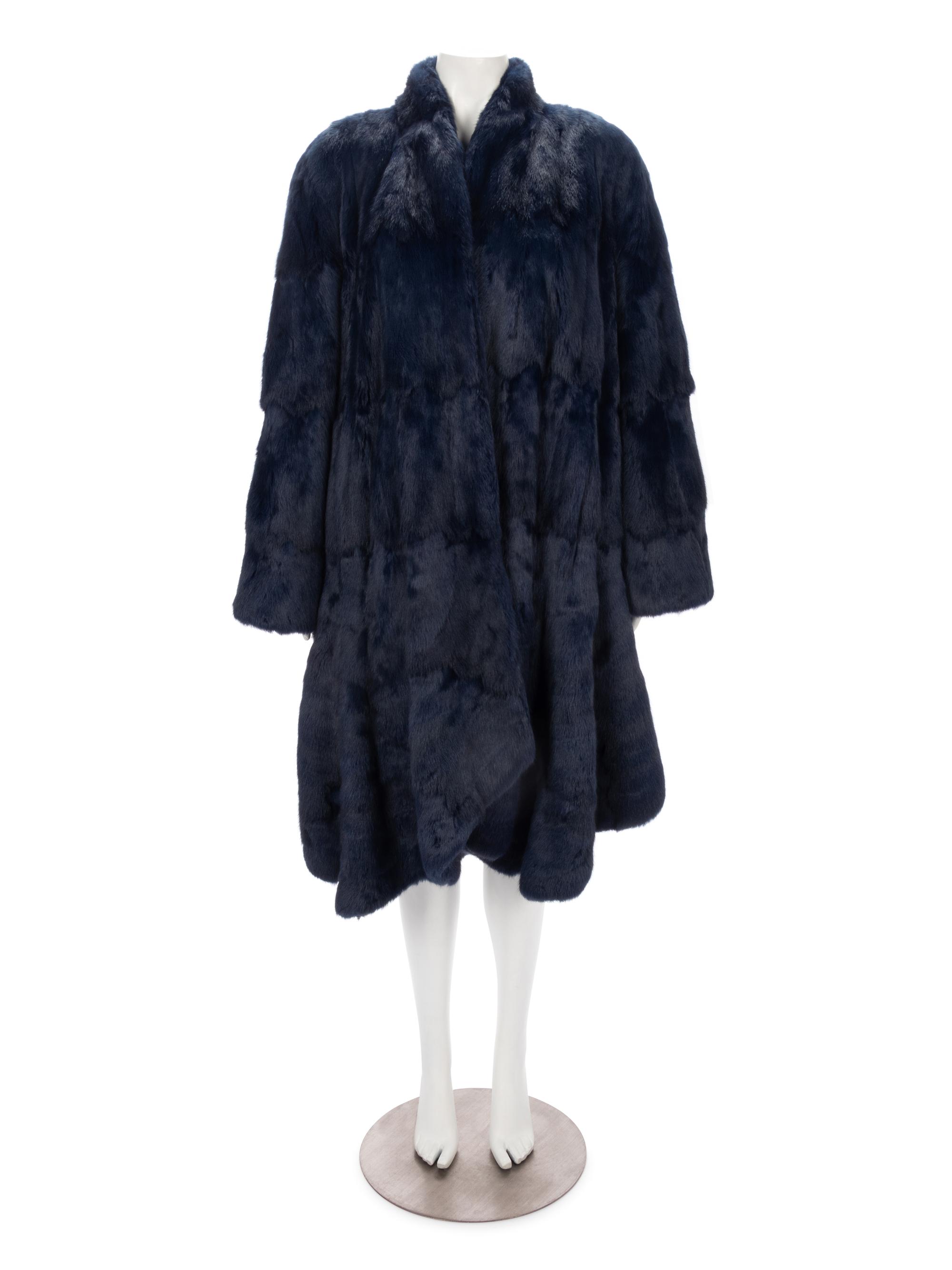 Revillon Blue Fur Coat, 1980-90s