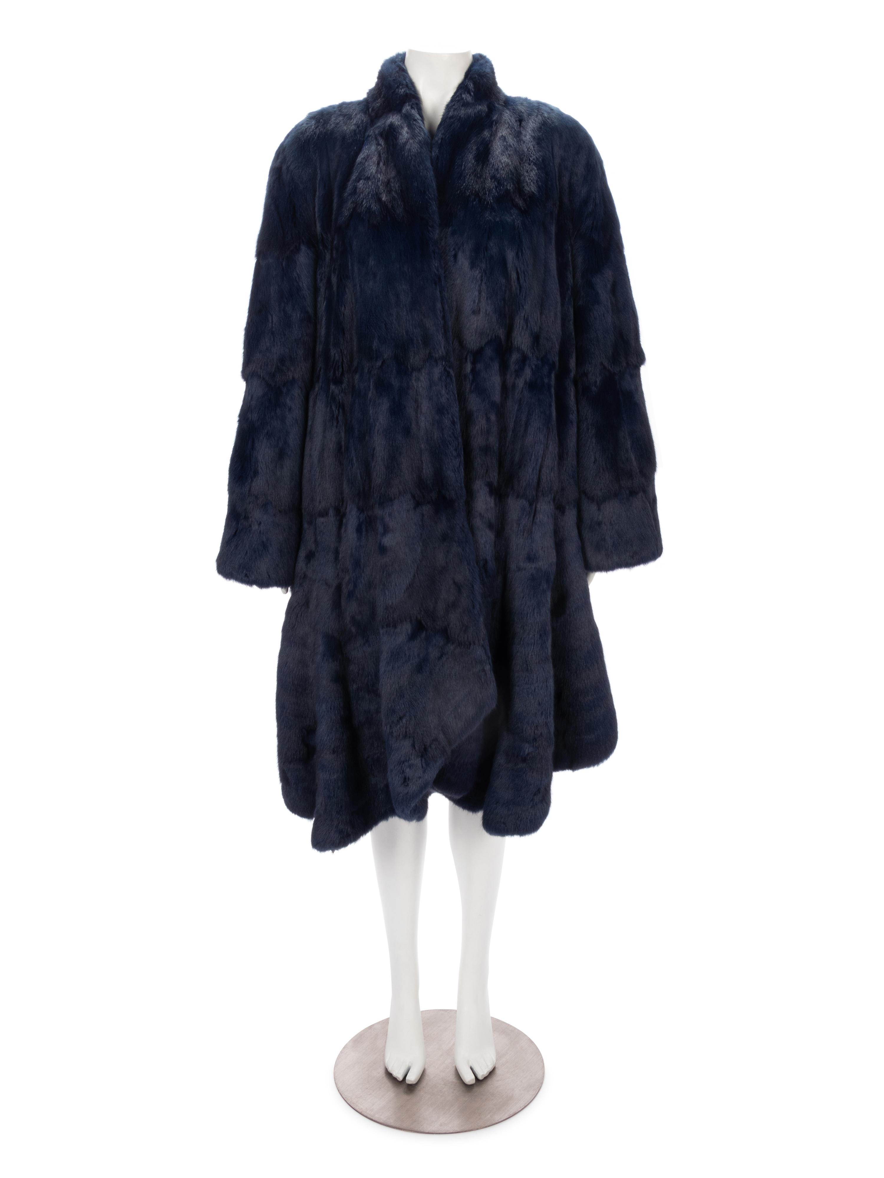 Revillon Blue Fur Coat, 1980-90s