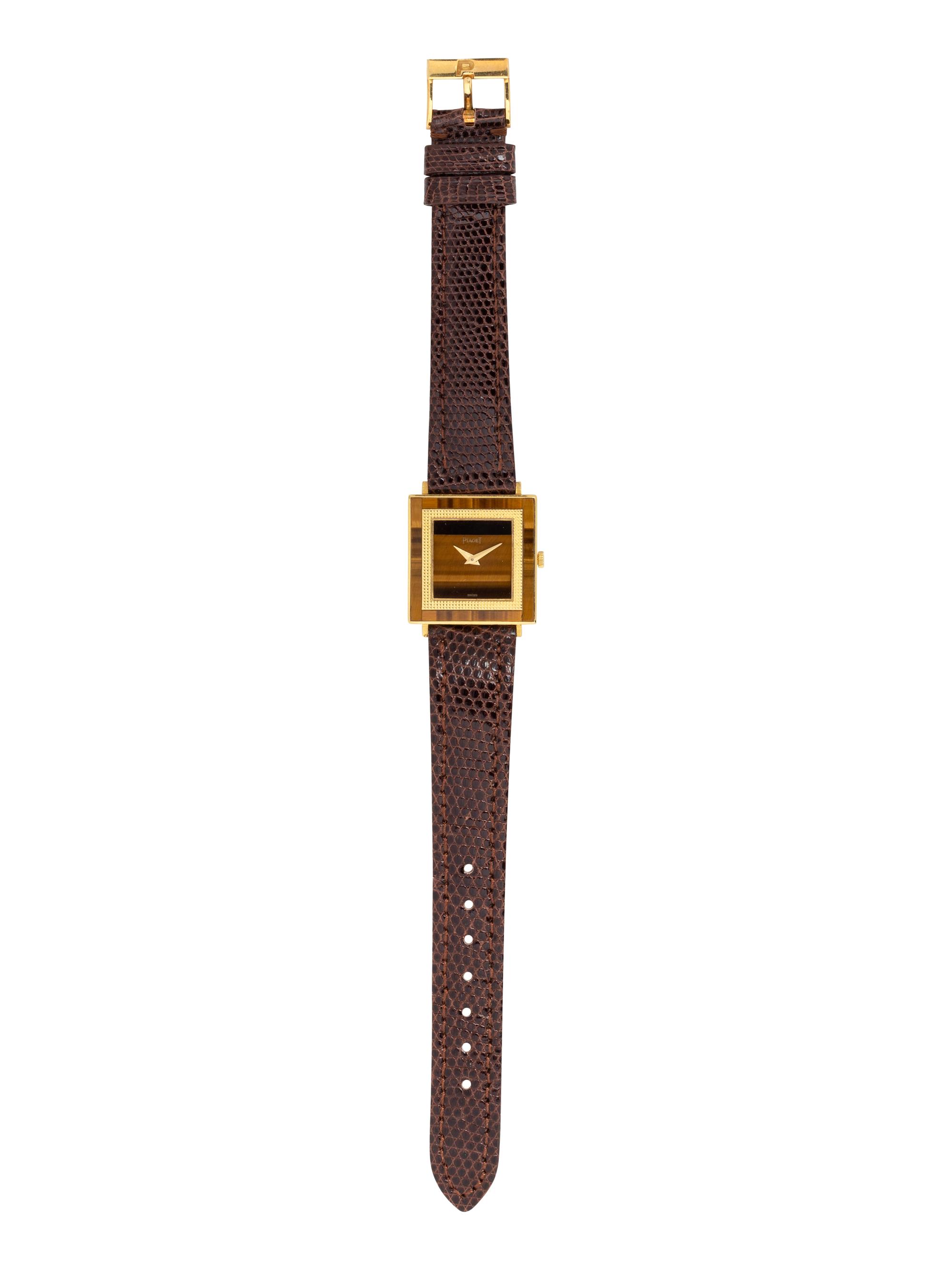 PIAGET, 18K YELLOW GOLD AND TIGER'S EYE WRISTWATCH