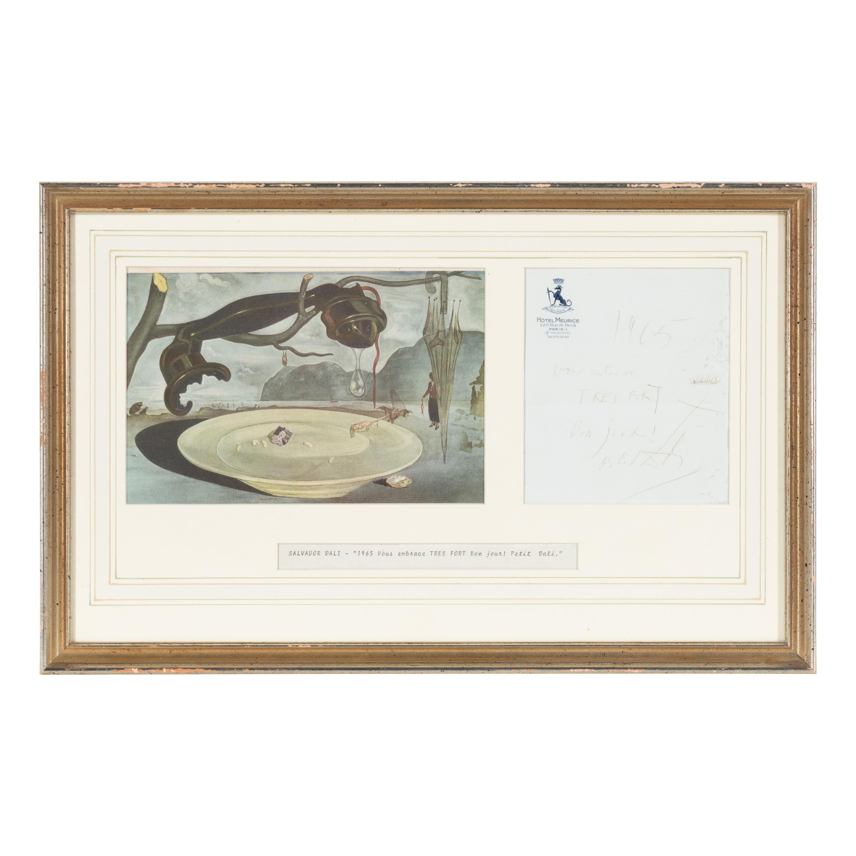 [Art] Dali, Salvador Autograph note, signed