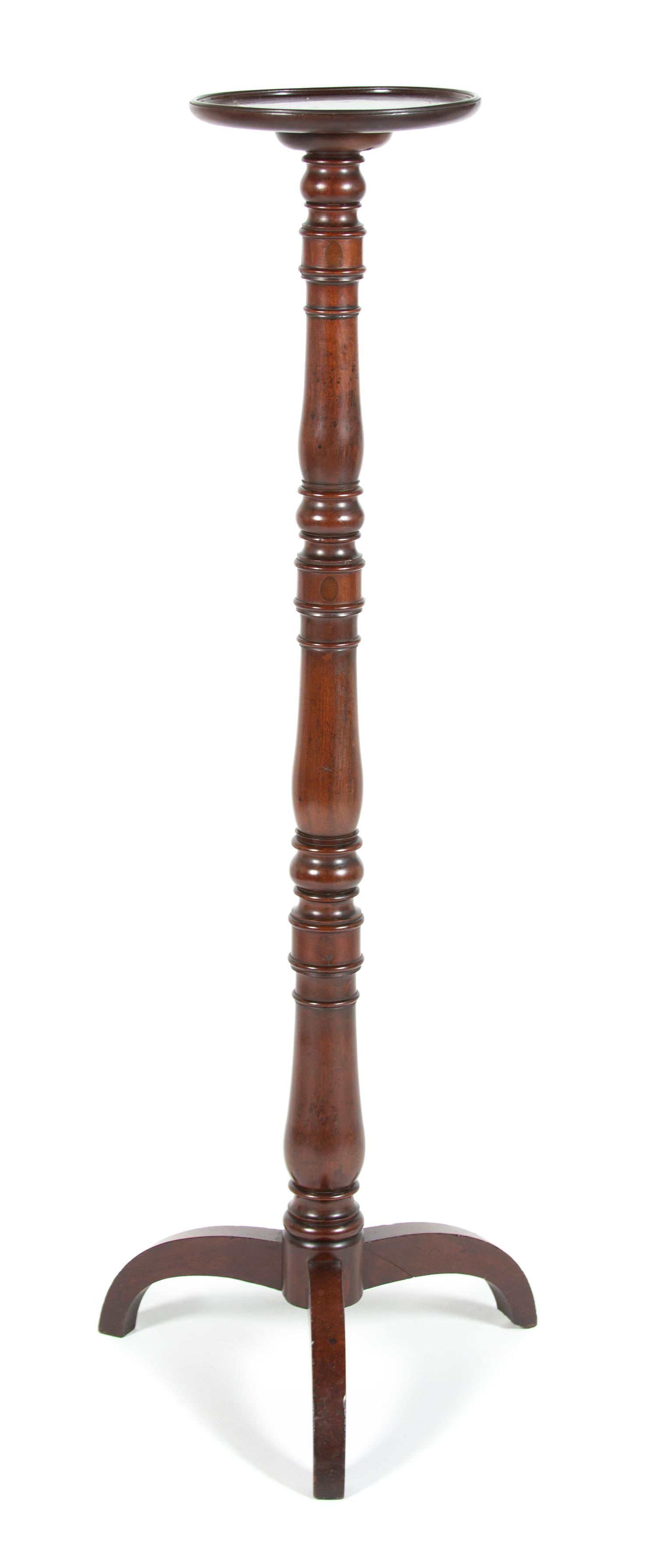 A Regency Style Mahogany Plant Stand Height 52 x top diameter 11 inches. — 19TH CENTURY