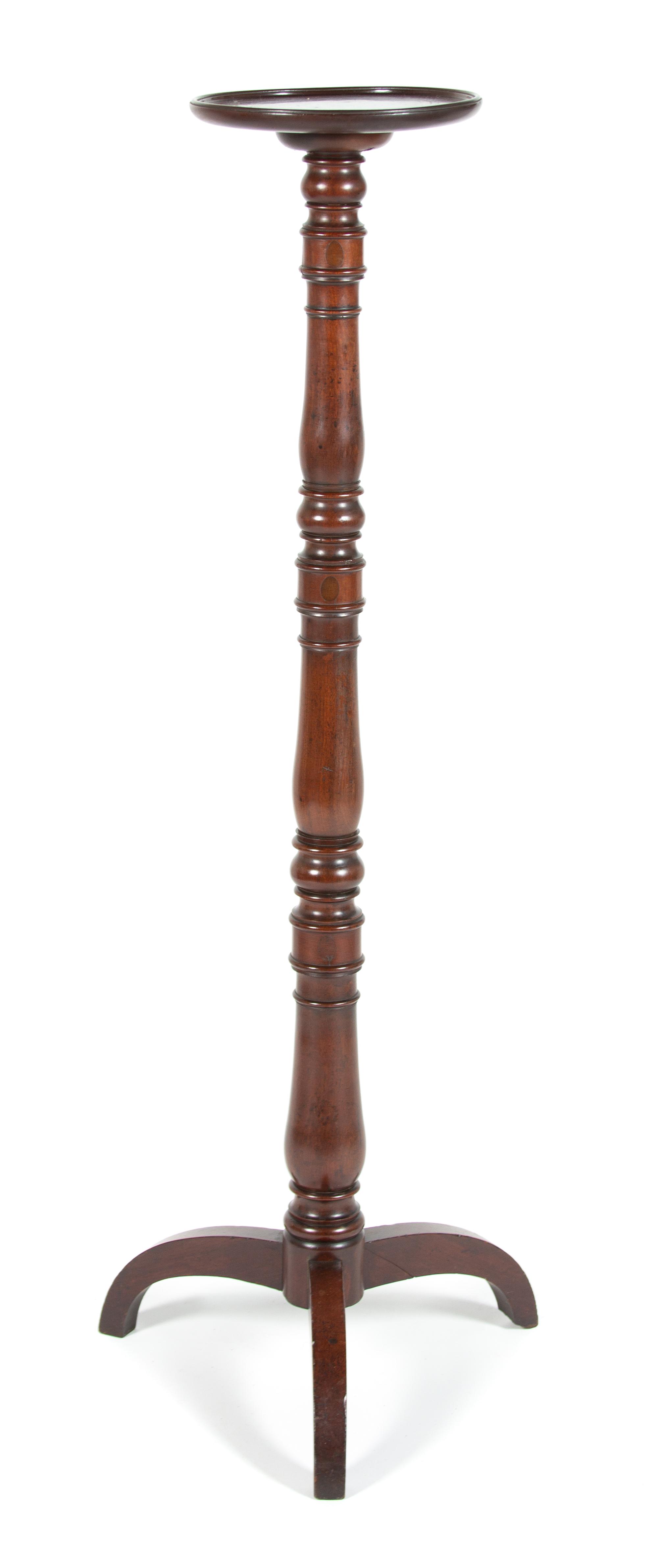A Regency Style Mahogany Plant Stand Height 52 x top diameter 11 inches. — 19TH CENTURY