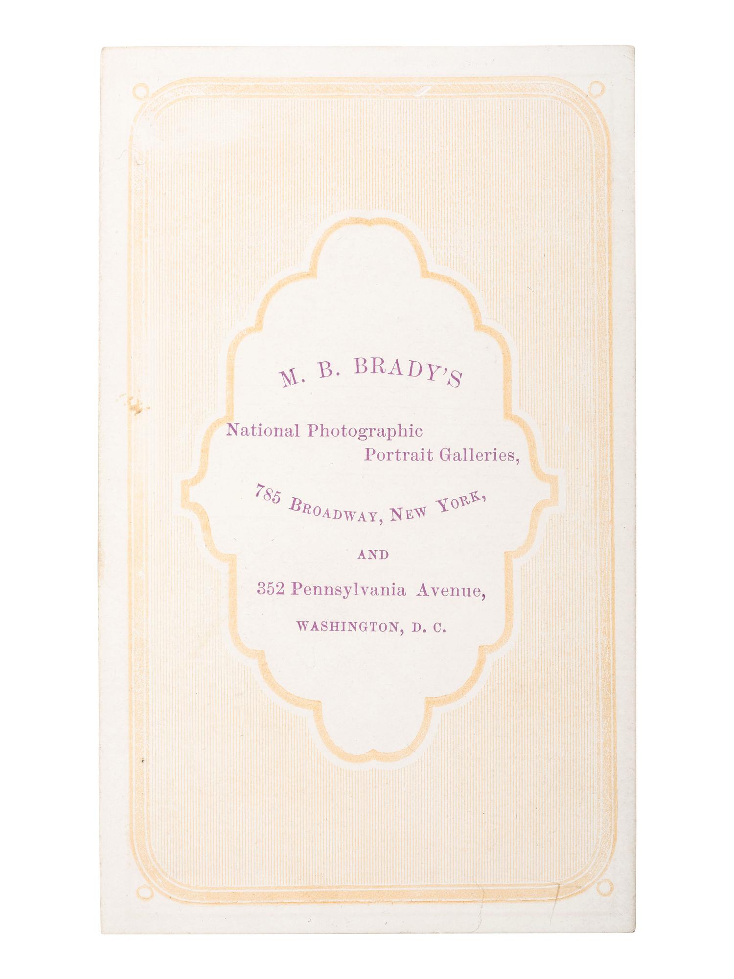 [CIVIL WAR]. BRADY, Mathew B., photog. CDV attrib. as Dr. Mary Walker, MOH. Washington, ca 1860s.