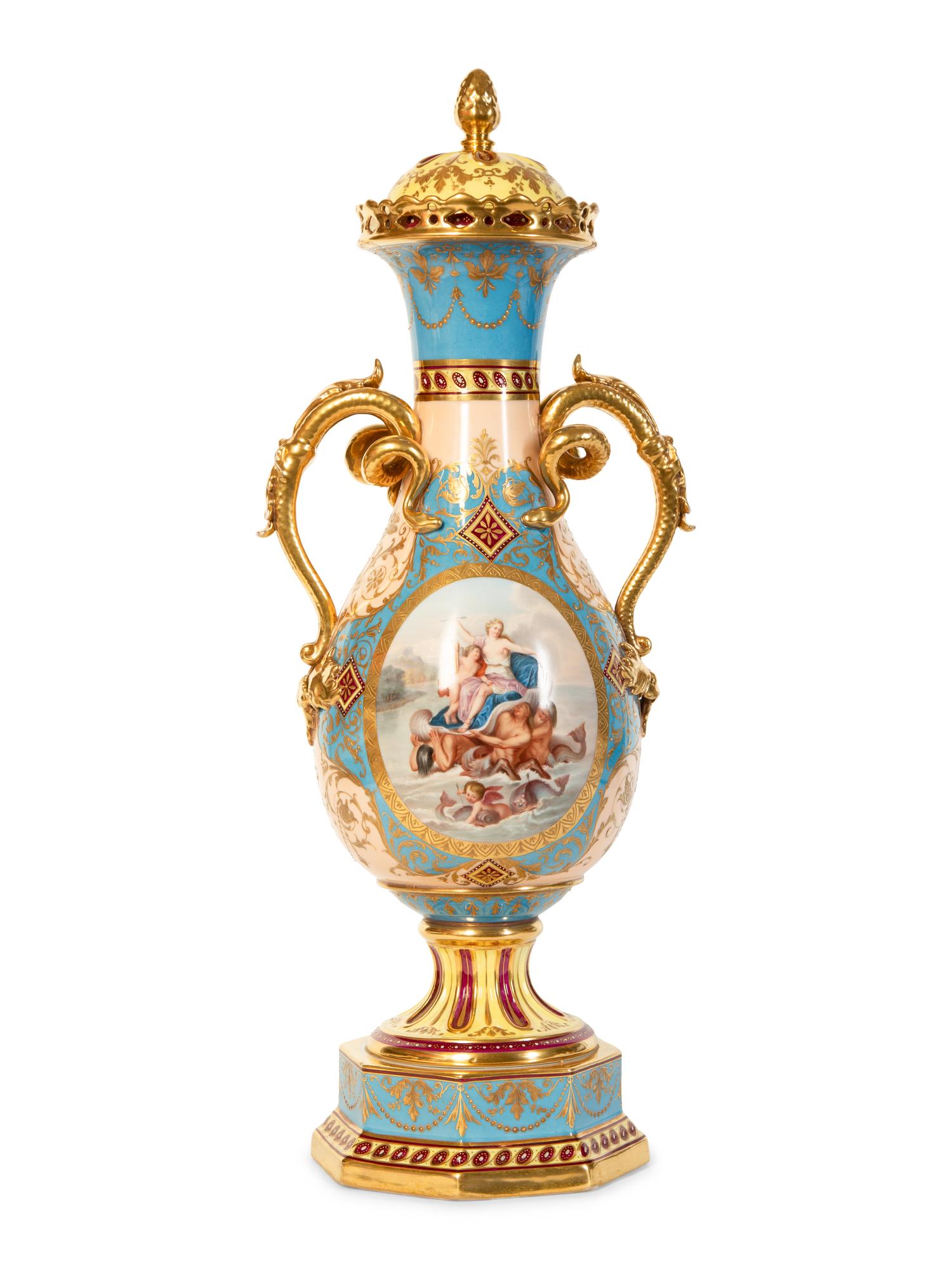 A Fischer & Meig Vienna Style Porcelain Urn — 19th Century
