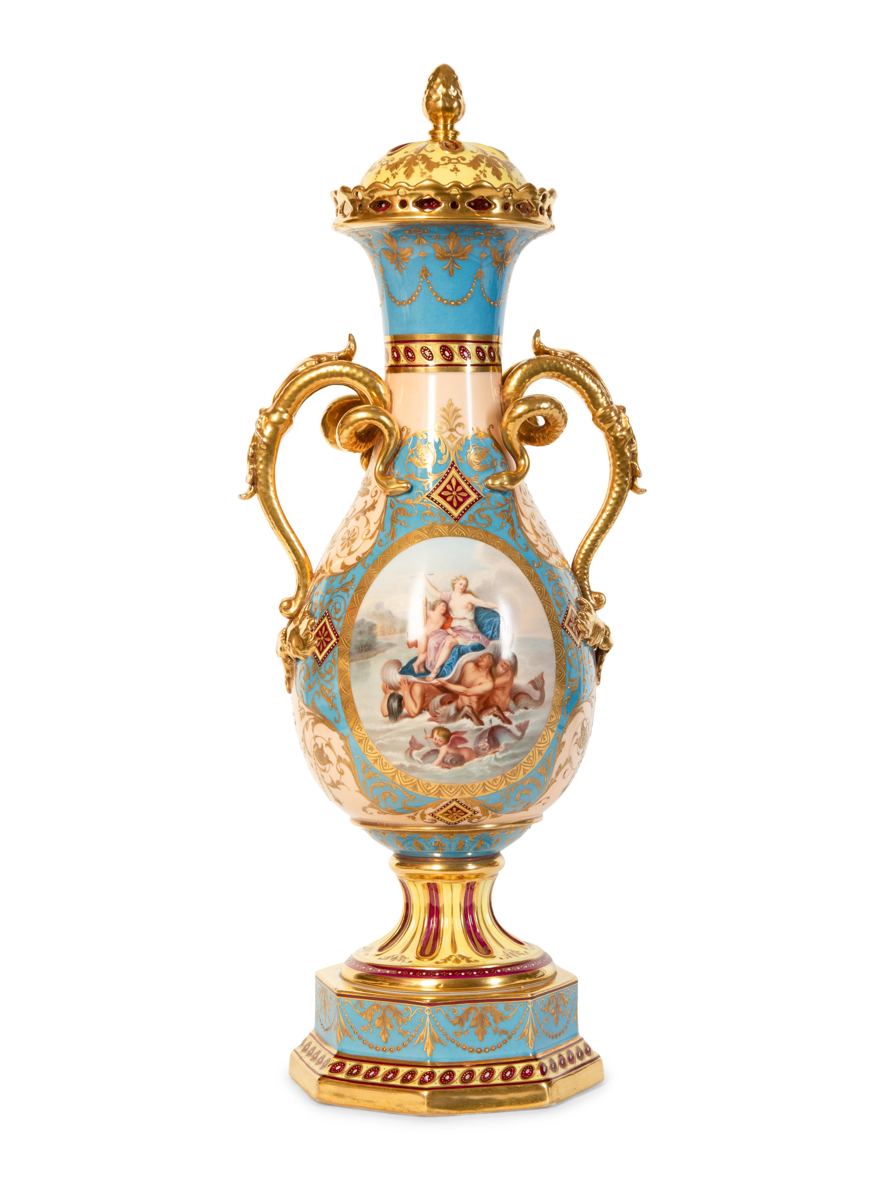 A Fischer & Meig Vienna Style Porcelain Urn — 19th Century