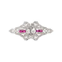 ART DECO, DIAMOND AND RUBY CONVERTIBLE DRESS CLIPS