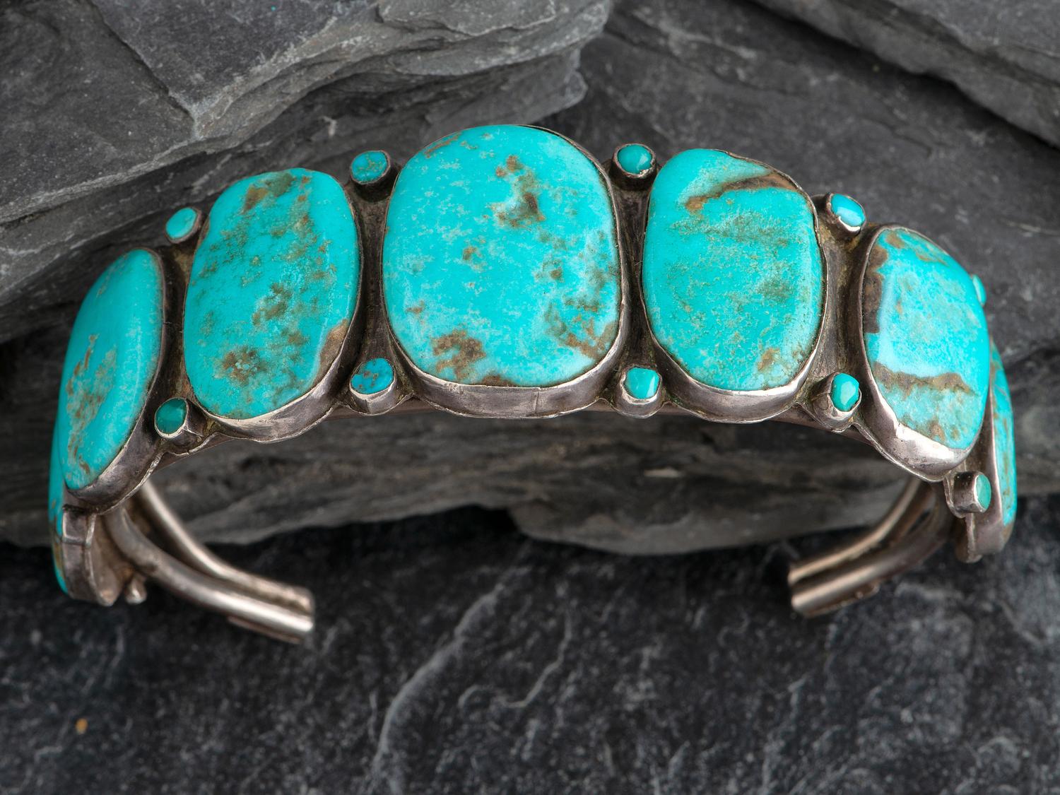 Navajo Silver and Turquoise Cuff Bracelet