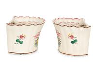 A Pair of French Faience Tulipieres
