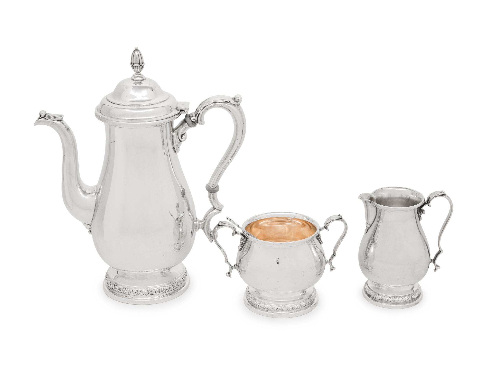 An American Silver Three-Piece Coffee Service