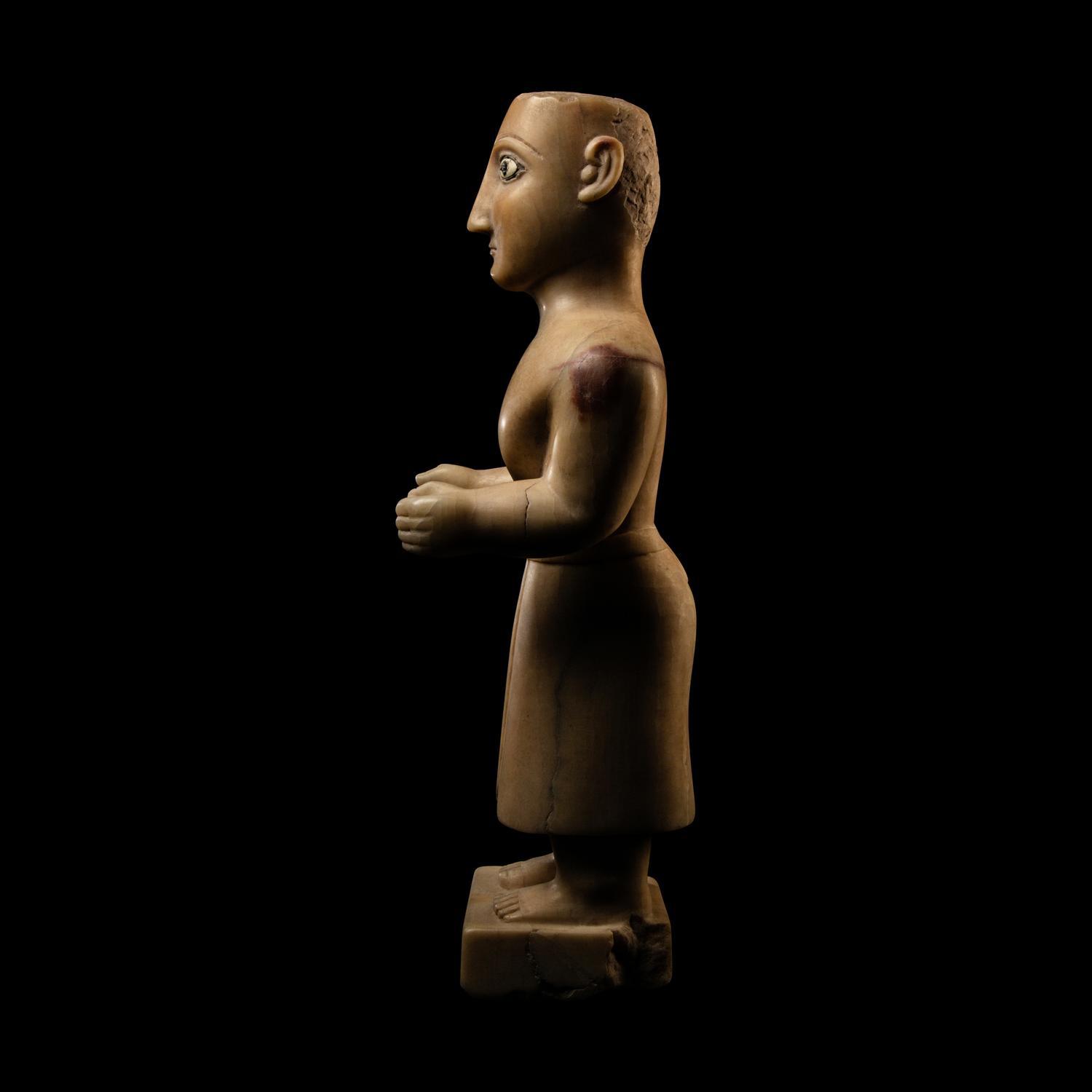 A South Arabian Alabaster Standing Male Figure