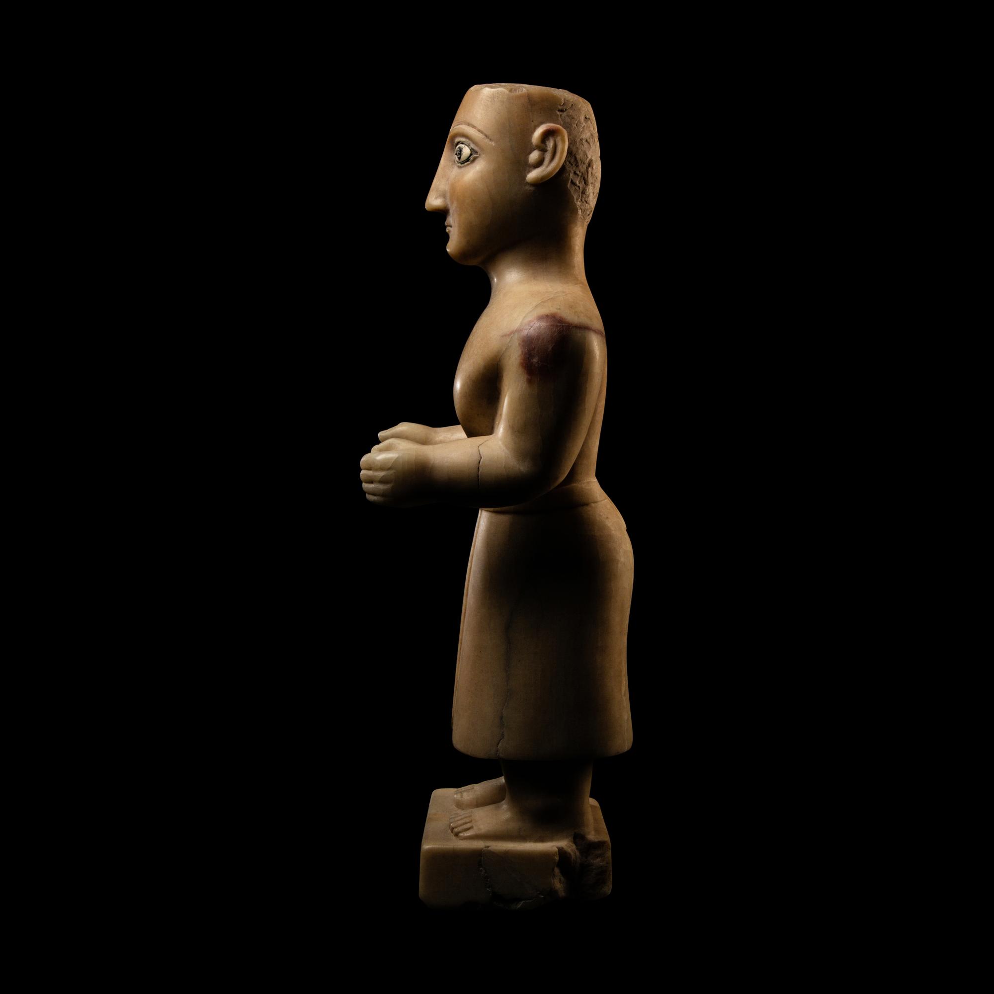 A South Arabian Alabaster Standing Male Figure