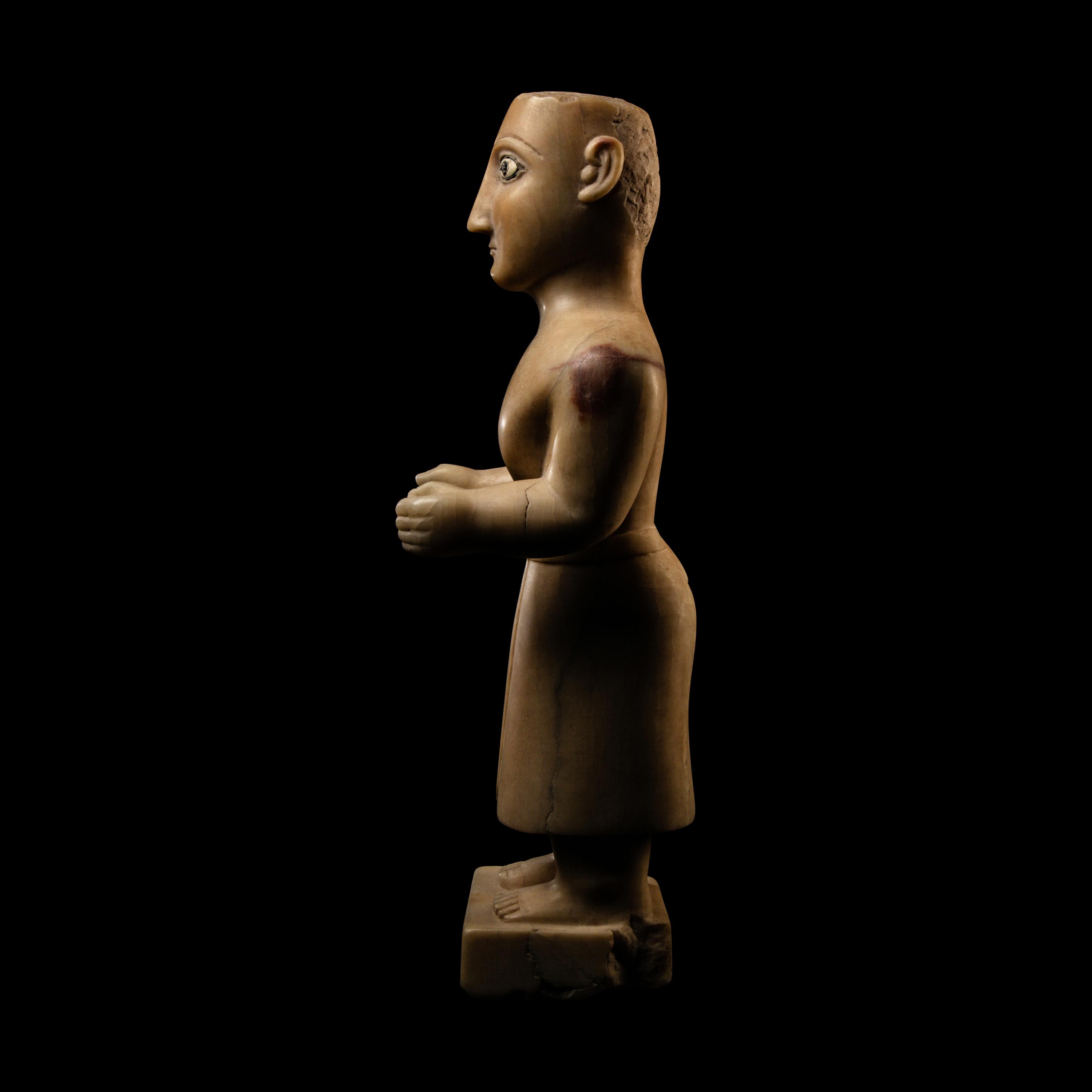 A South Arabian Alabaster Standing Male Figure