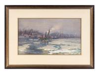 Boat in Icy Harbor