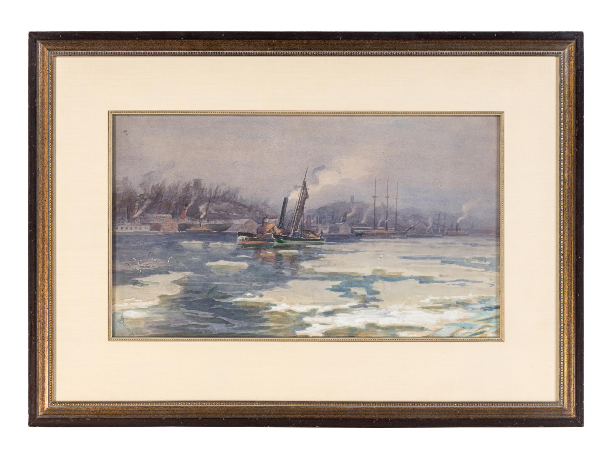 Boat in Icy Harbor
