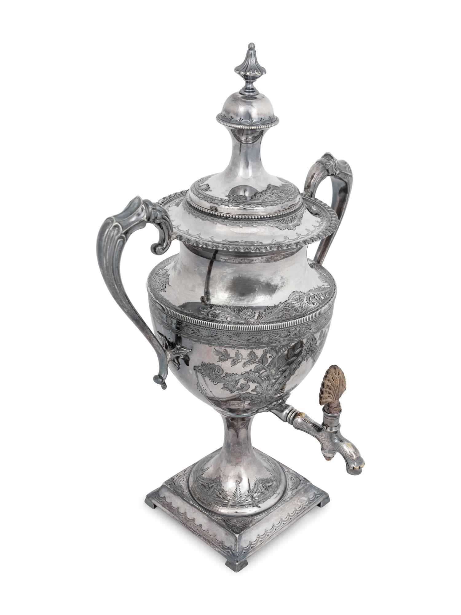 A Victorian Silver-Plate Tea Urn