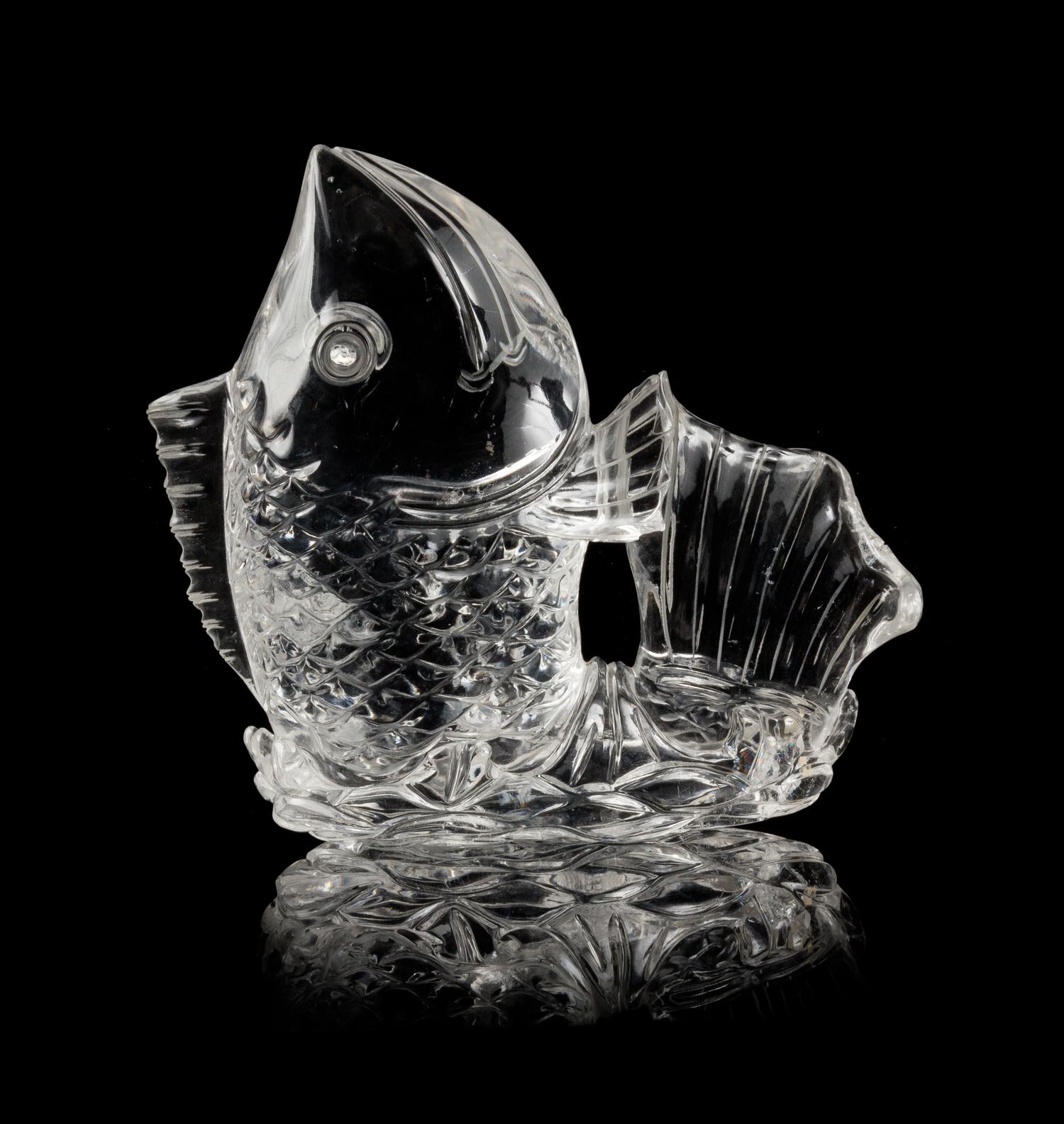 A Carved Rock Crystal Figure of a Fish Height 7 inches.