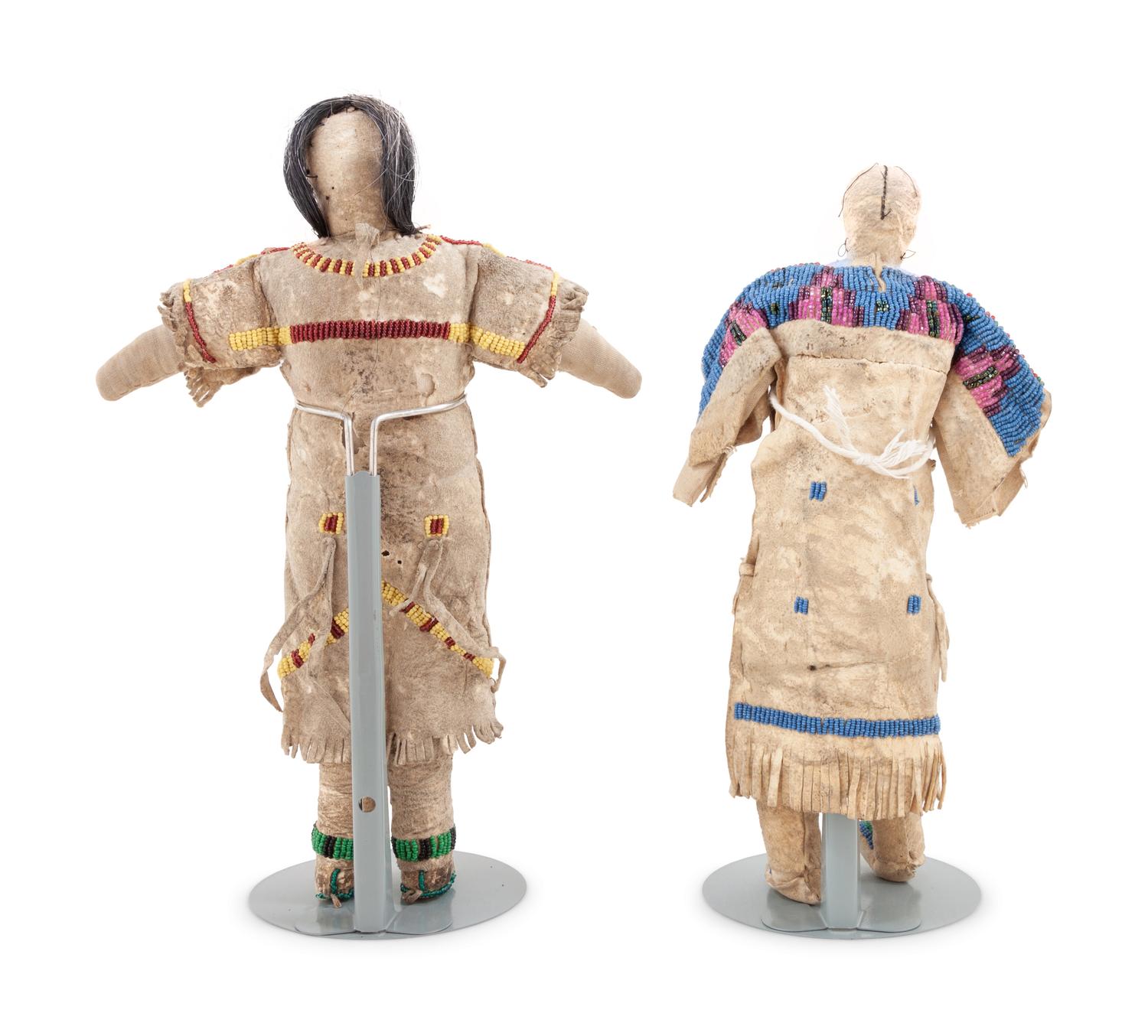 Plains Beaded Hide Dolls