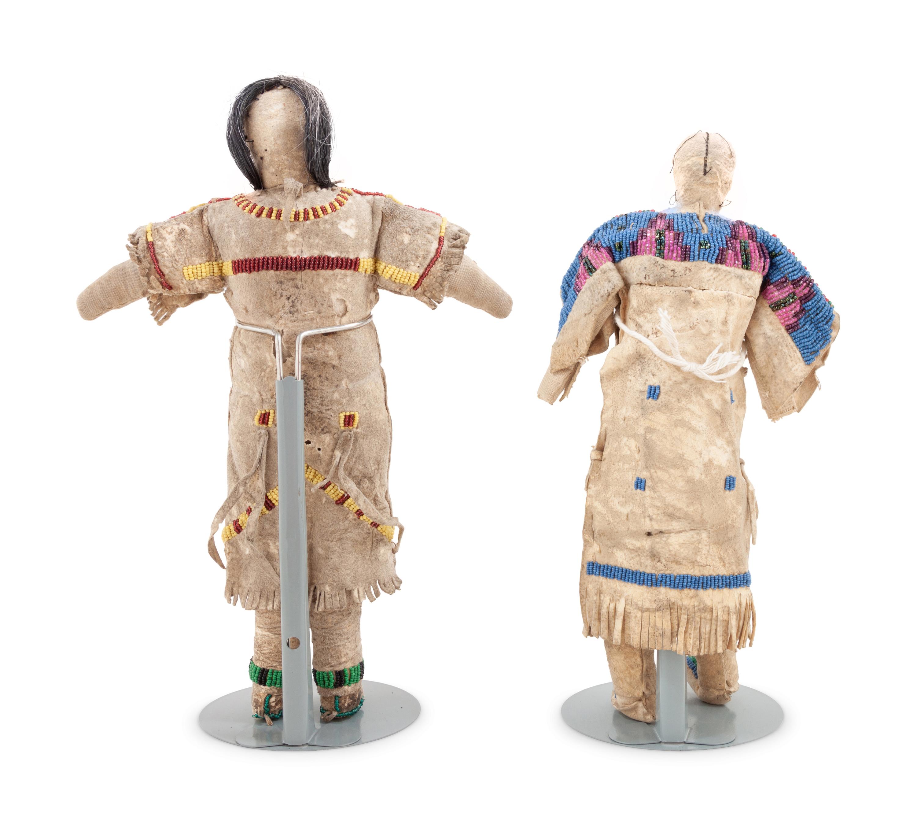 Plains Beaded Hide Dolls