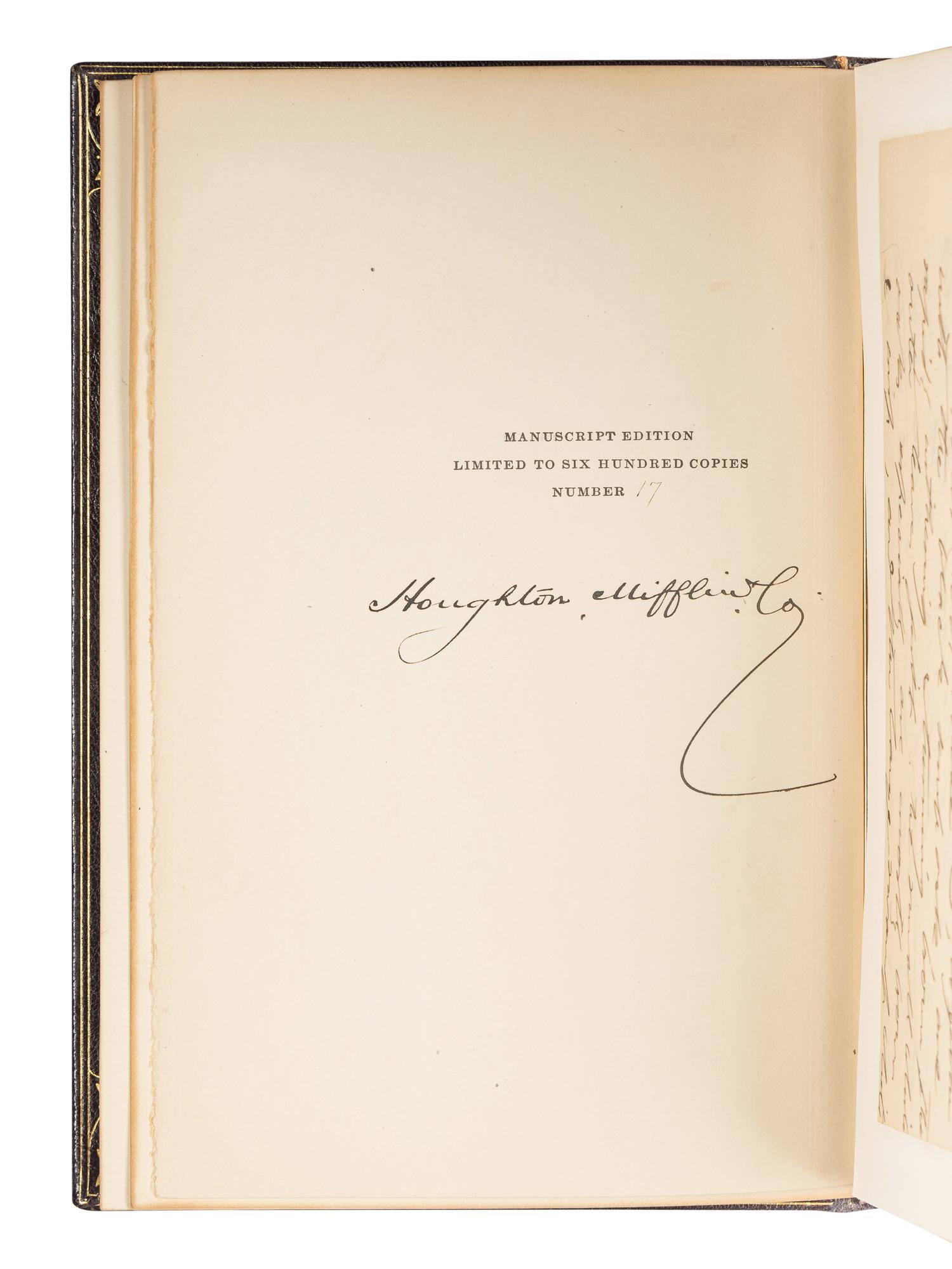 [BINDINGS]. THOREAU, Henry David (1817-1862). The Writings of Henry David Thoreau. Boston and New York: Houghton Mifflin and Company, 1906.