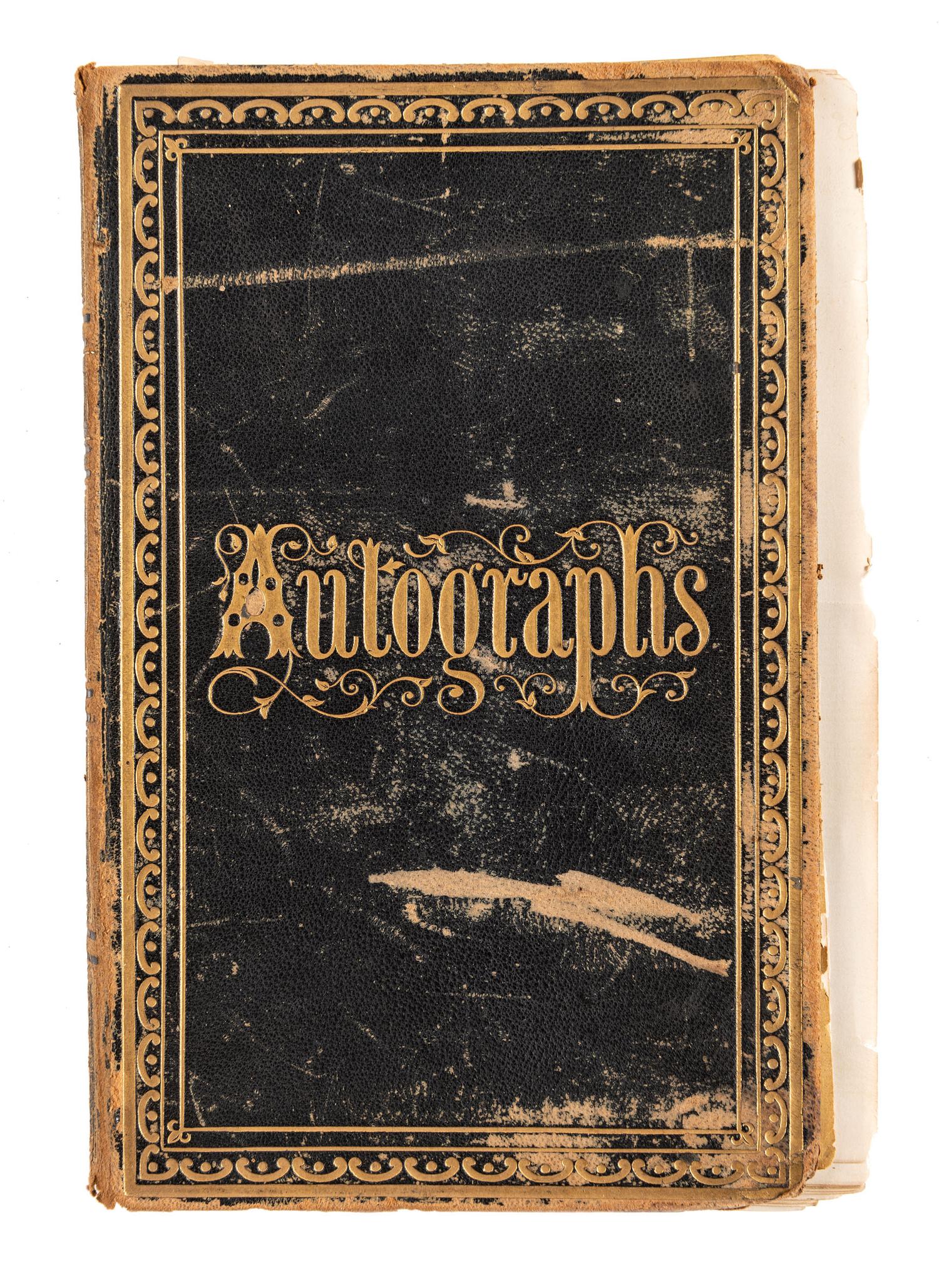 [CIVIL WAR] -- [RECONSTRUCTION]. Autograph album containing signatures of politicians in the 39th Congress and military officers collected by Mrs. Josephine Lee Darling, wife of New York Congressman William A. Darling.