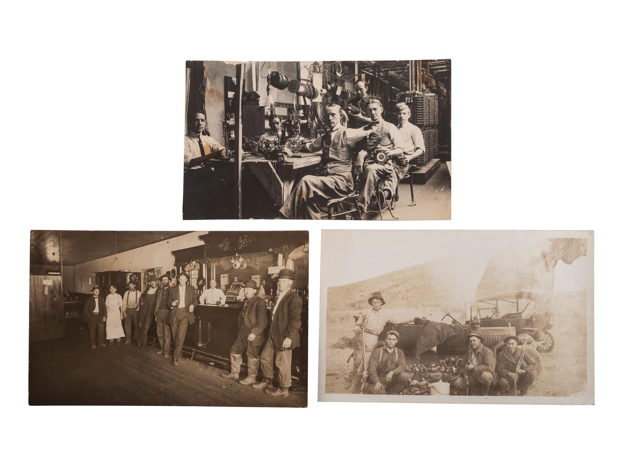 [POSTCARDS]. A group of 105 RPPC of occupational subjects incl. railroad workers and photographers.