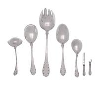Seven Georg Jensen Silver Lily of the Valley Flatware Articles