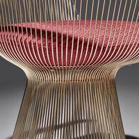 Pair of arm chairs with side table Knoll International, USA