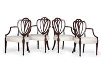 Four George III Mahogany Armchairs