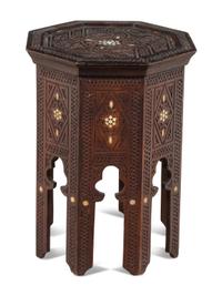 A Moroccan Style Mother-of-Pearl Inlaid Side Table