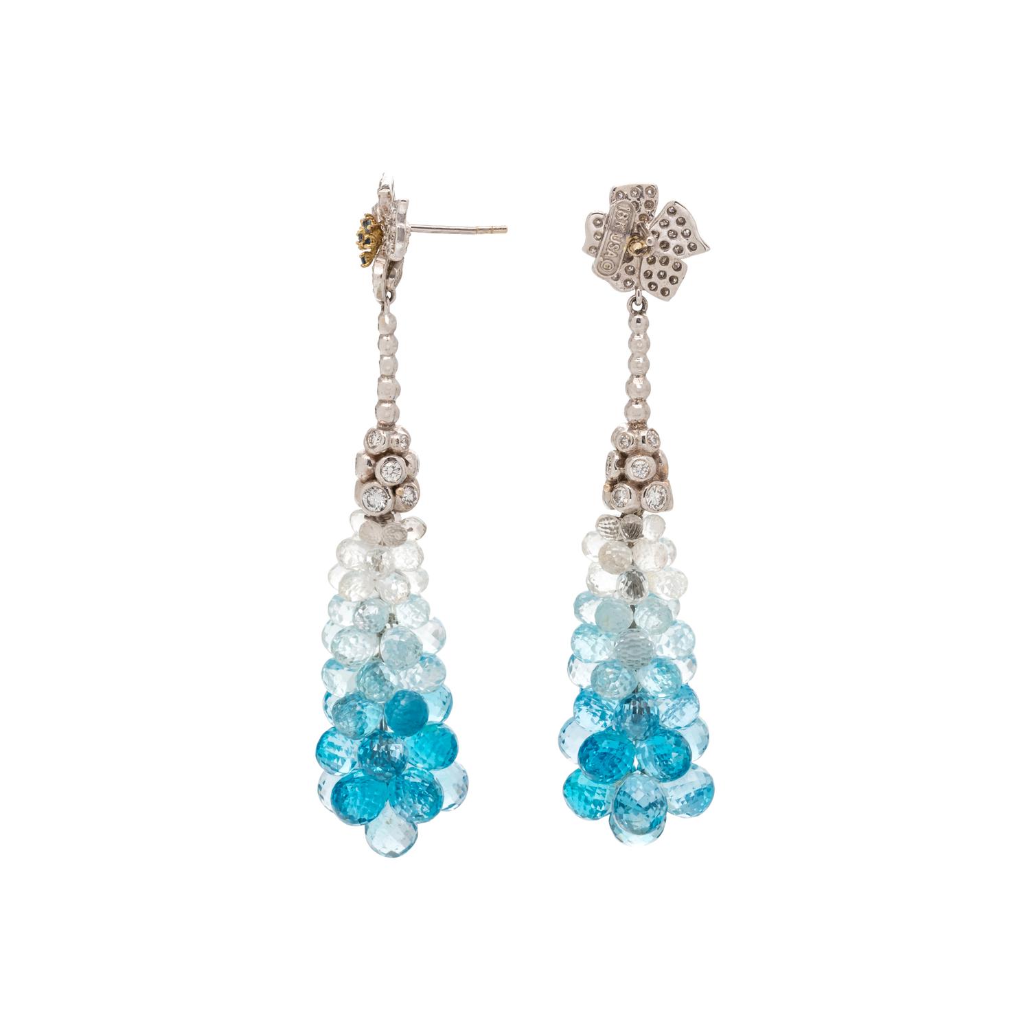 DIAMOND AND CRYSTAL 'ENCHANTED GARDEN' EARRINGS