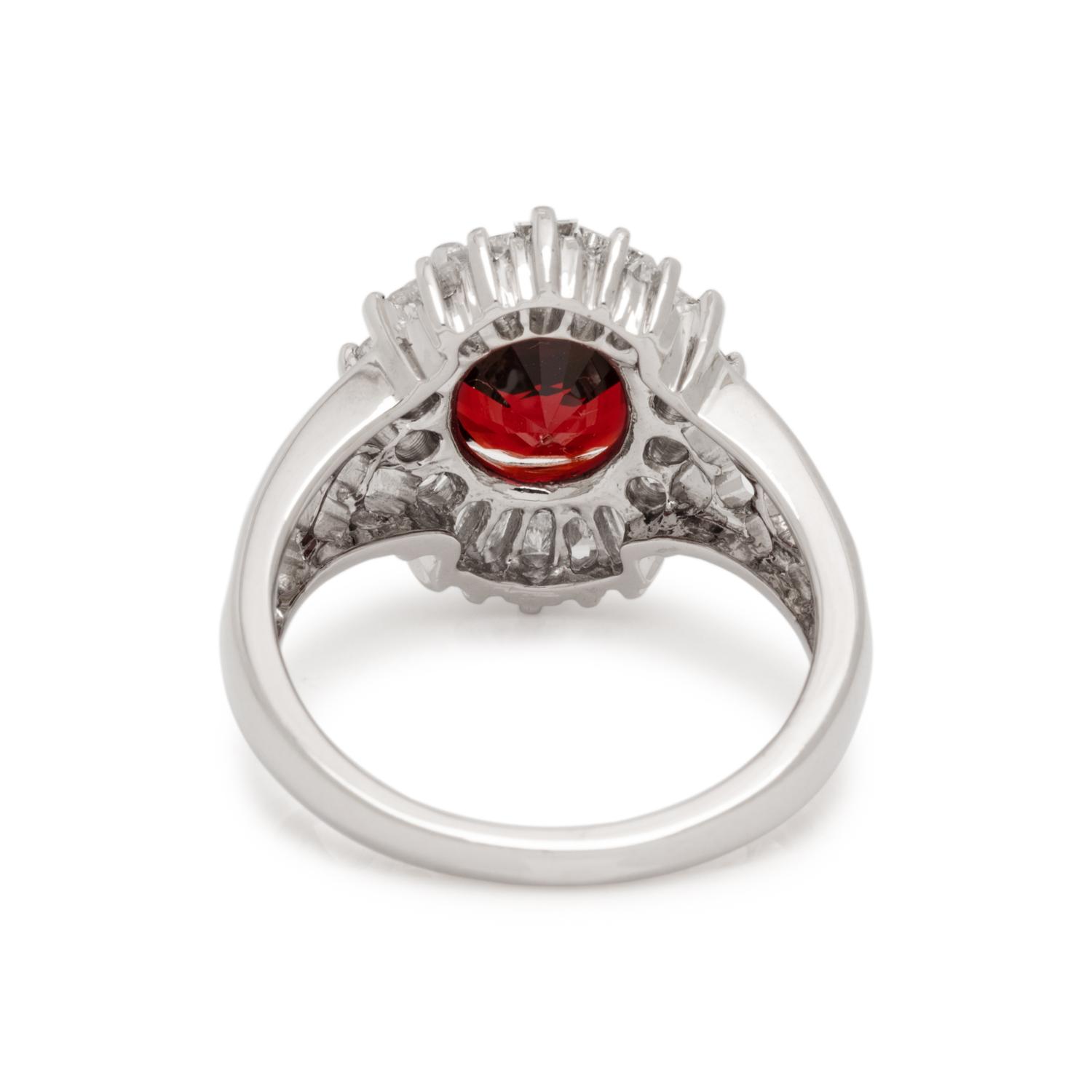 SPINEL AND DIAMOND RING