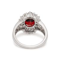 SPINEL AND DIAMOND RING