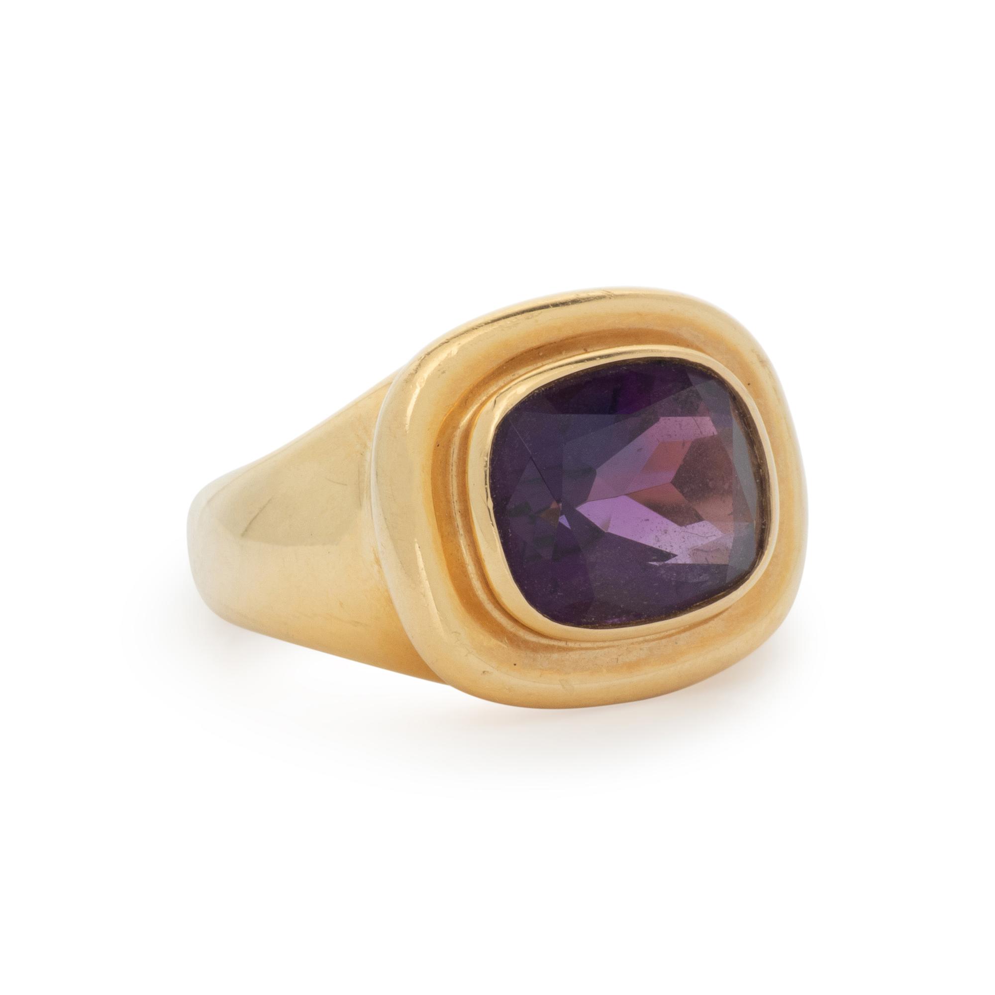 TIFFANY & CO., PALOMA PICASSO, YELLOW GOLD AND AMETHYST RING